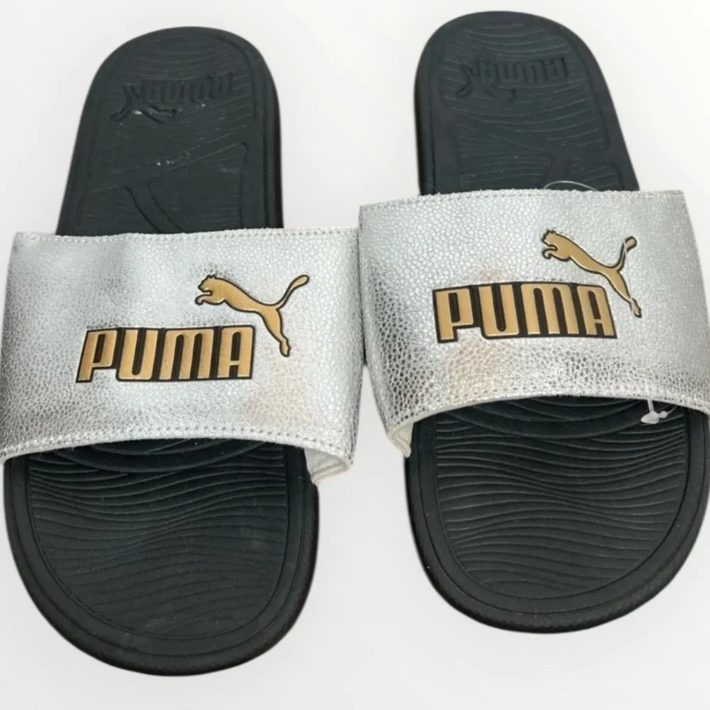 PUMA Cool Cat 2.0 Slide Sandals Black Unisex Mens Size 9 Casual Slip On